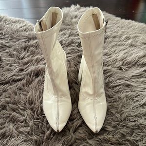White patent booties